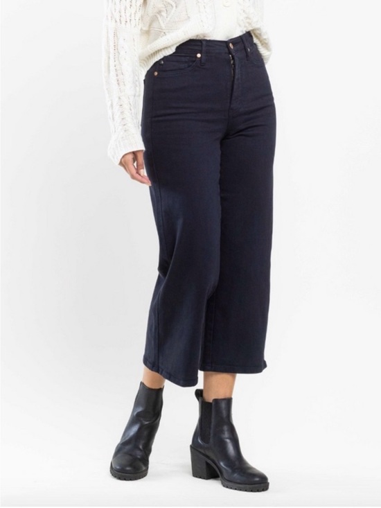 Judy Blue Denim - Judy Blue Garment Dyed Navy Wide Leg Crop Jeans (Style JB88807) Size 11/30